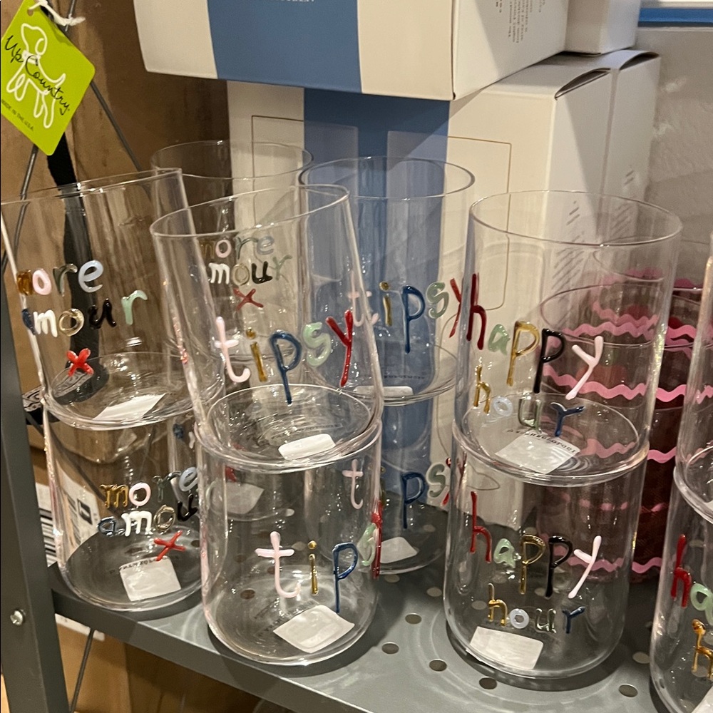 Anthropologie The Love Notes Icon Juice Glass, MORE AMOUR NWT - Picture 4 of 4
